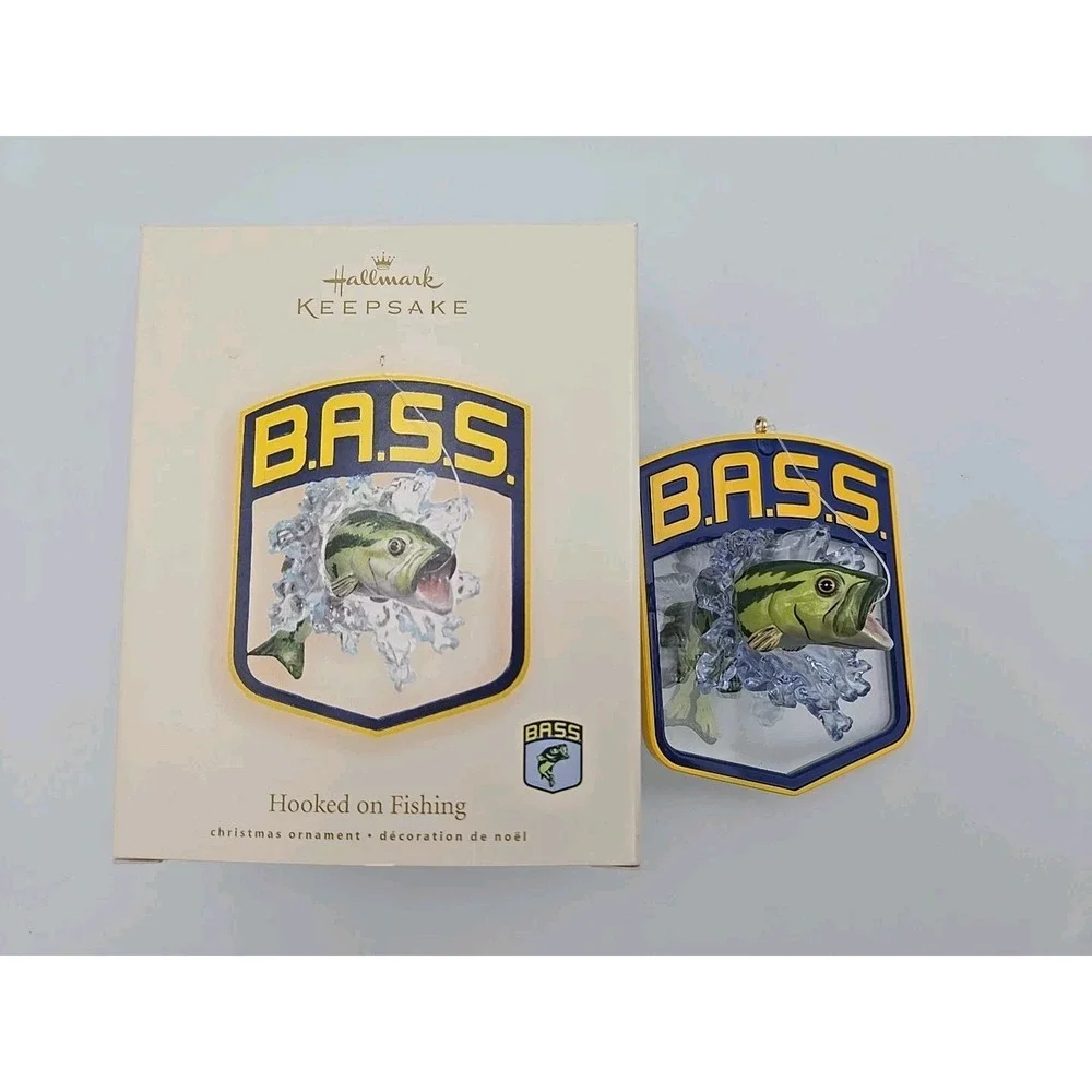Hallmark Keepsake Ornament B.A.S.S. Hooked on Fishing (2007) Bass Fish‎